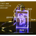 Favor de la boda Crystal Photo Keychain regalos de boda 2015.3D llavero de cristal de láser